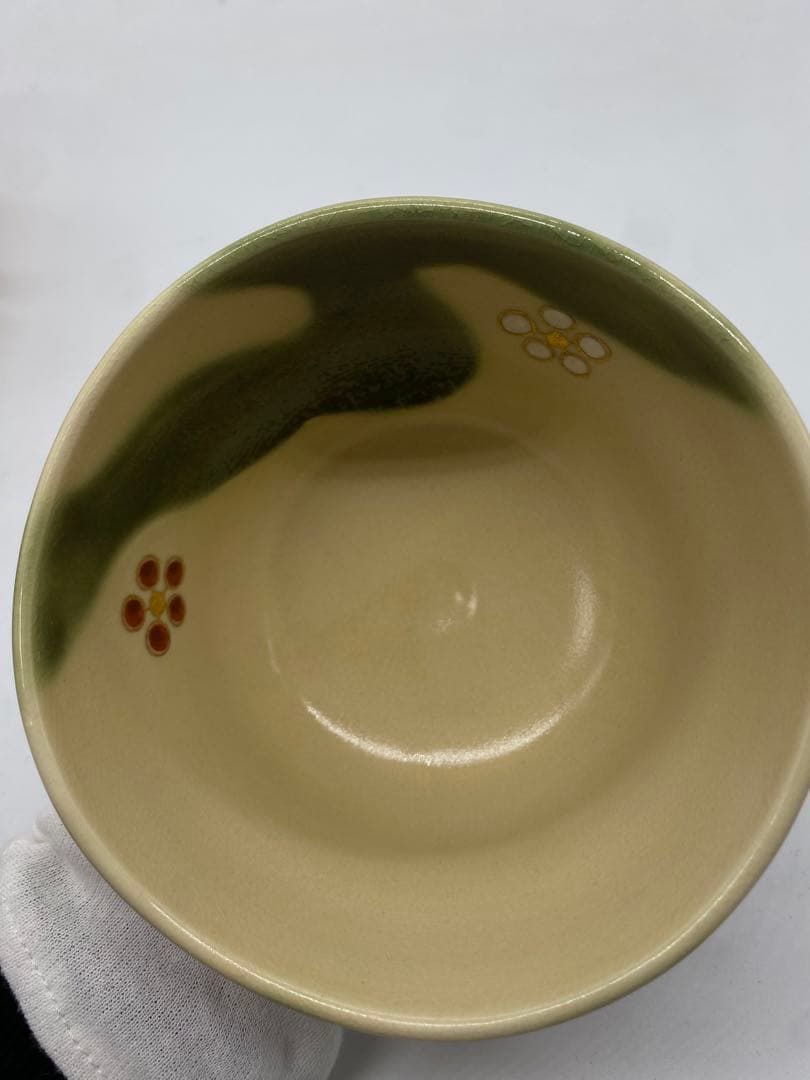 美品】 京焼 橋本城岳作 仁清写 葡萄絵 抹茶椀 共箱、栞付き 茶道具 美