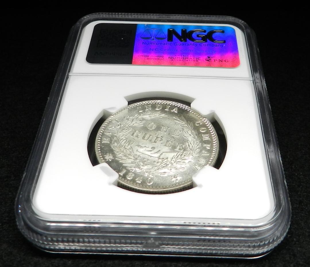 1840 (B＆C) イギリス領 インド 銀貨 NGC MS62 ビクトリア女王