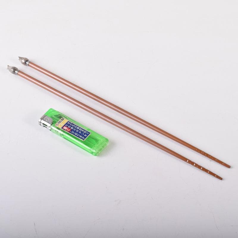 金工師　木村清五郎作　桐実頭飾火箸　共布共箱　V　7439