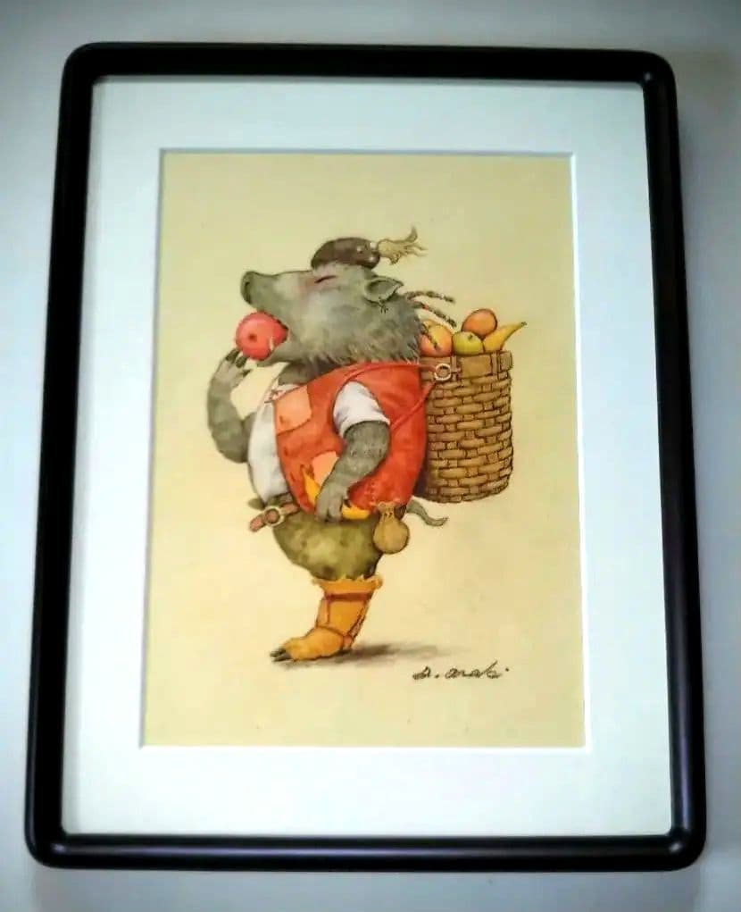 【原画】『ドルゴレ・ブガ』（猪　イノシシ　パステル画）