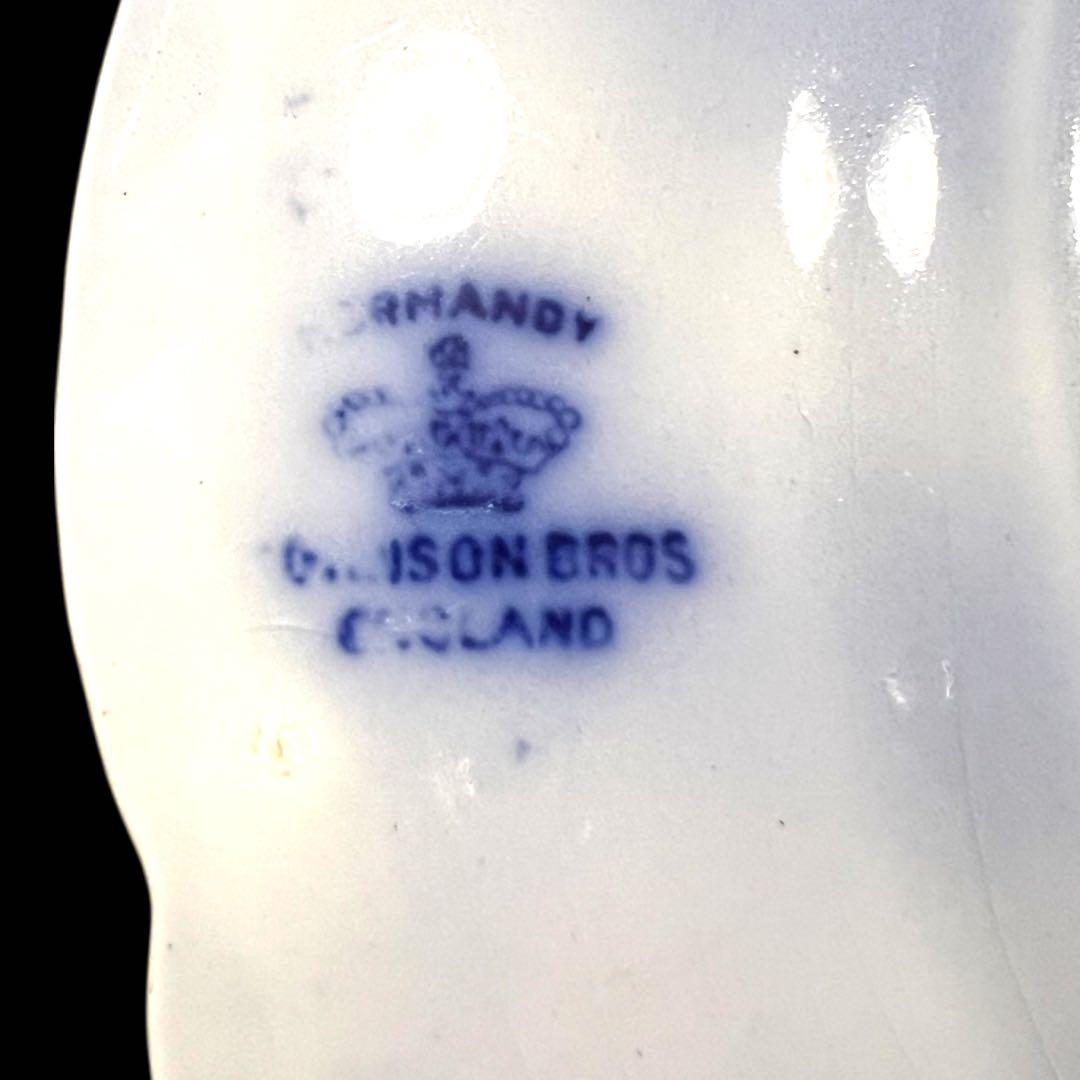 SALE】英国アンティーク19世紀 ジョンソンB ノルマンディーフローブルー皿