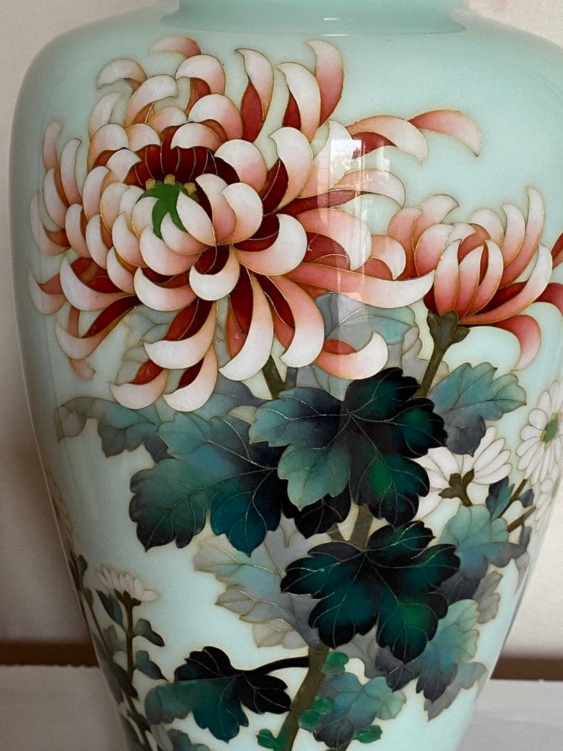 ♢安藤七宝 菊花文様 瓶 壺 花瓶 七宝焼 美術品 工芸品 コレクション