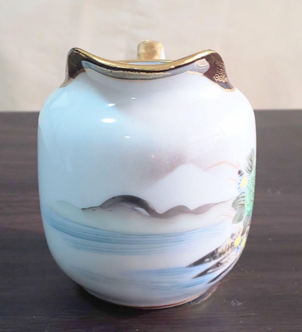 九谷焼 大正時代 金彩花鳥富士模様柄 ティーセット 6客8点セット 陶磁器