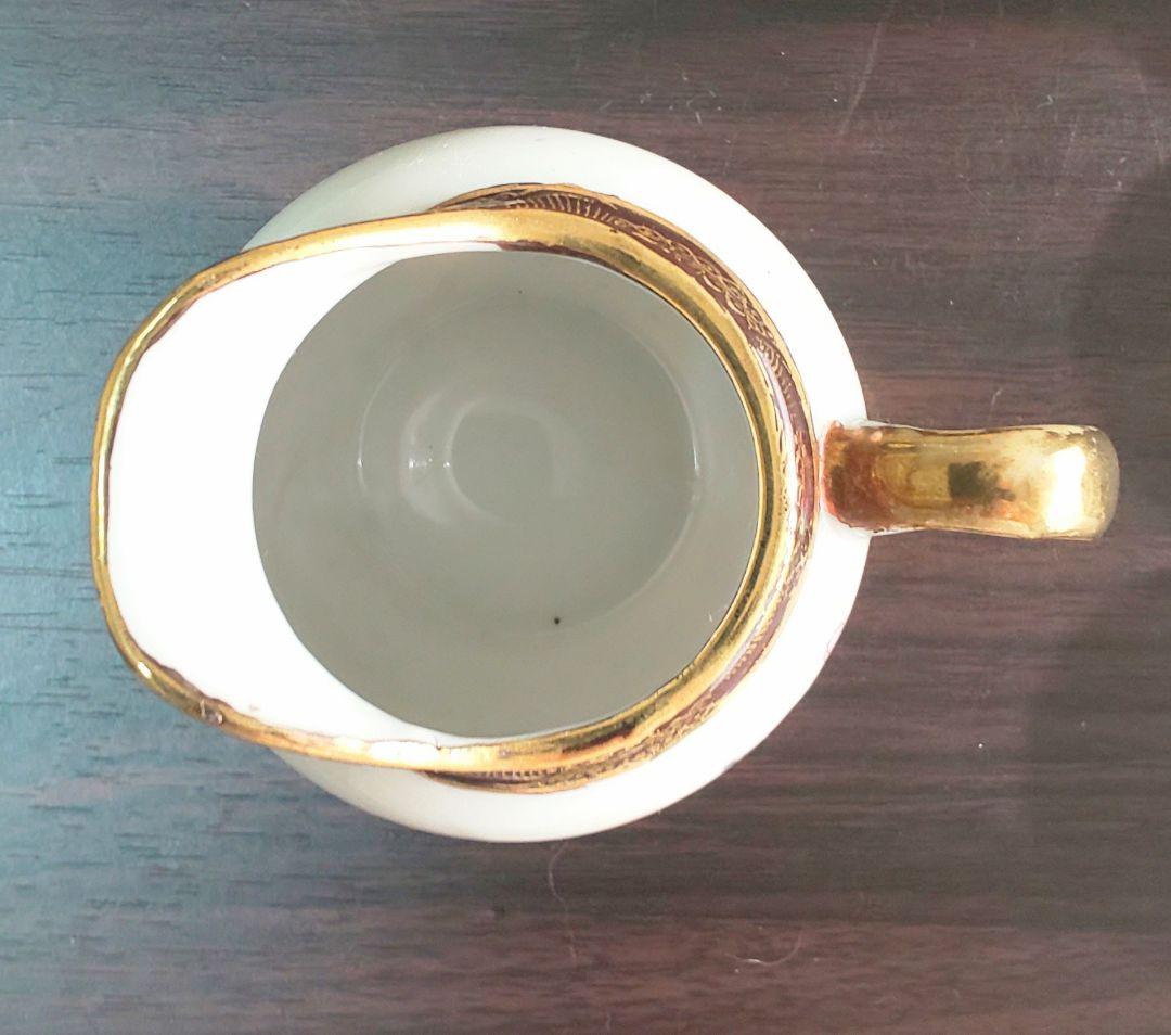 九谷焼 大正時代 金彩花鳥富士模様柄 ティーセット 6客8点セット 陶磁器