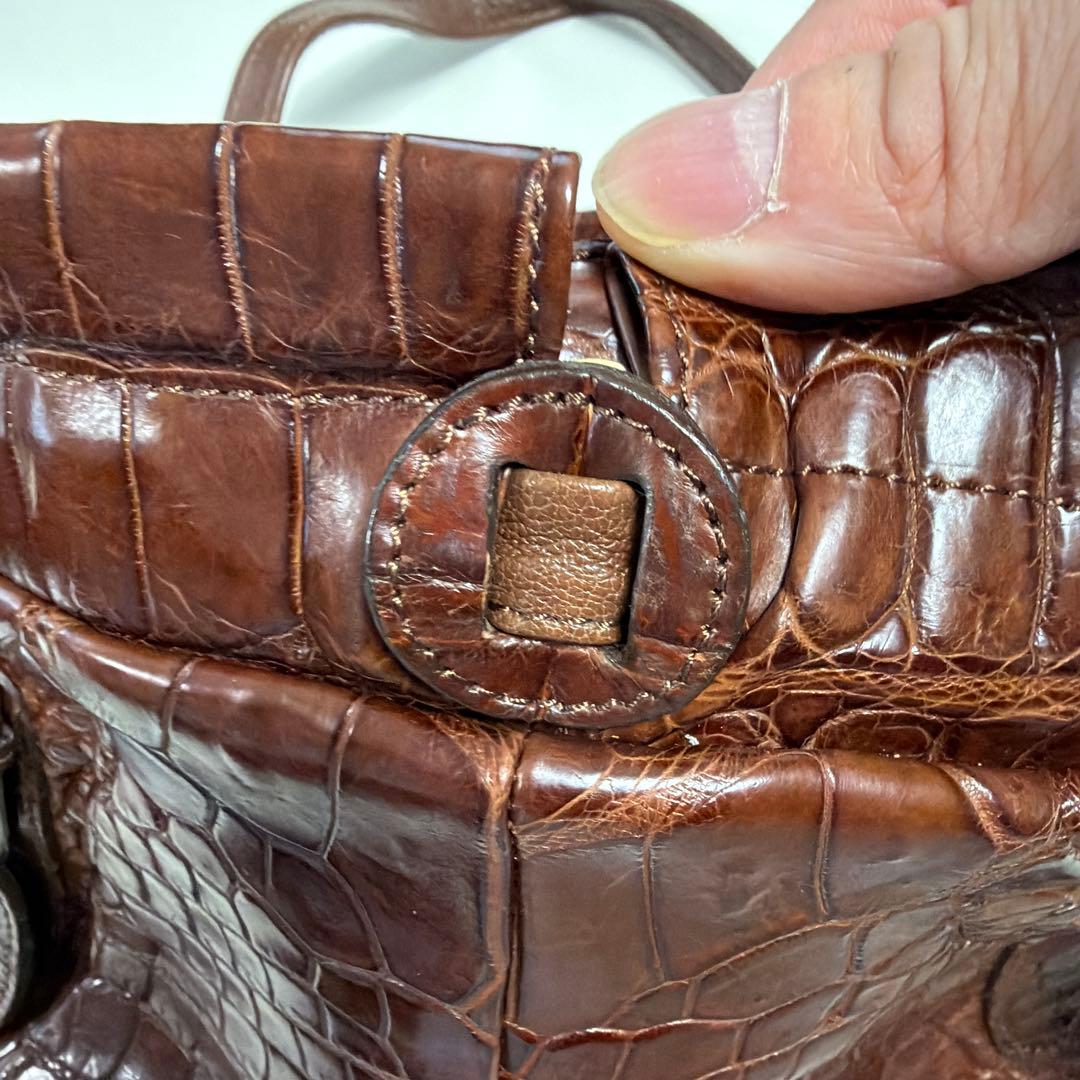 IBIZA ブラウン　ワニ革 ハンドバッグ　美品！