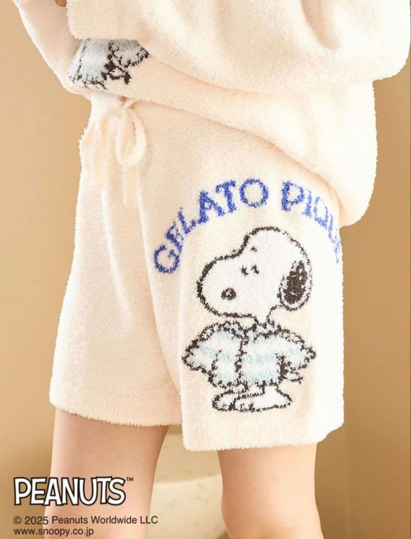 ジェラートピケ PEANUTS ジャガードプルオーバー＆ショートパンツセット
