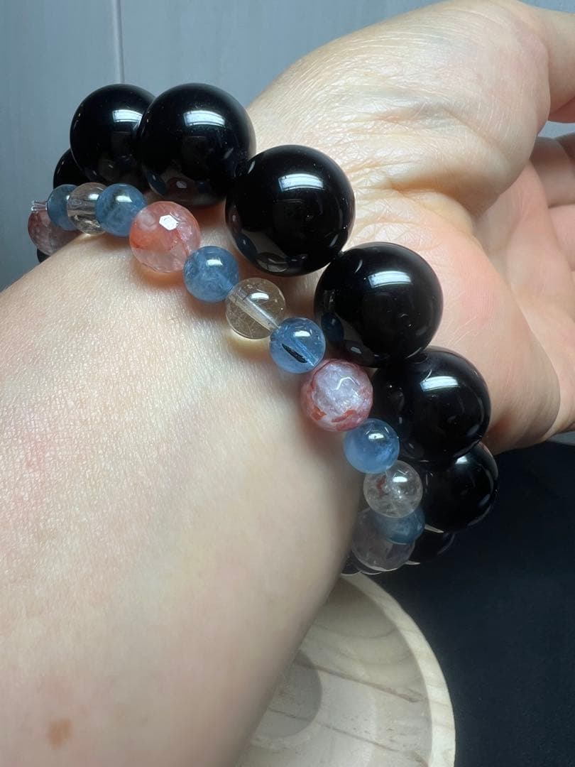 私のエネルギー吸いすぎた魔除けの王様⭐︎スターモリオン(黒水晶)ブレスレット