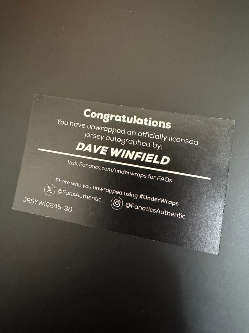 激レア・直筆サイン入り Dave Winfield MLBユニフォーム】 - メルカリ