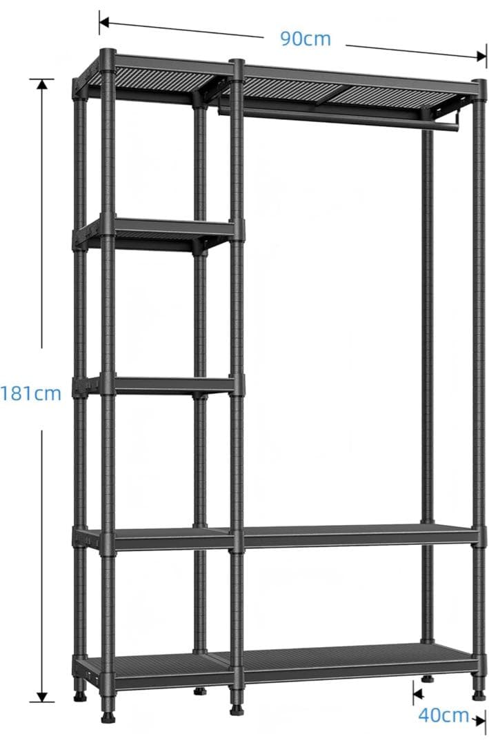 IZEUK ハンガーラック スリム 洋服ラック 押入れ収納棚