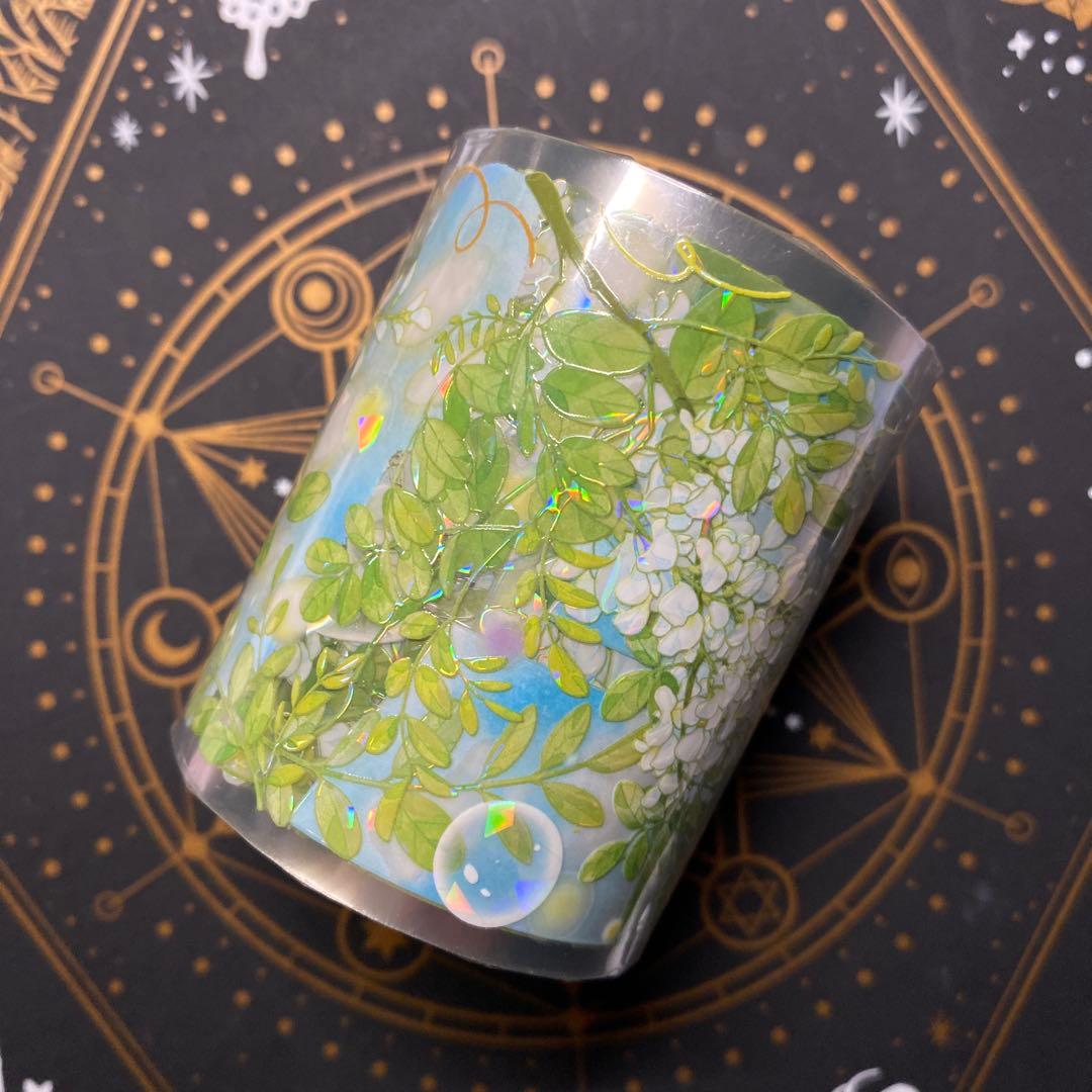 I1】海外 10m巻 貝殻光マスキングテープ 人物系/お花系/装飾背景系