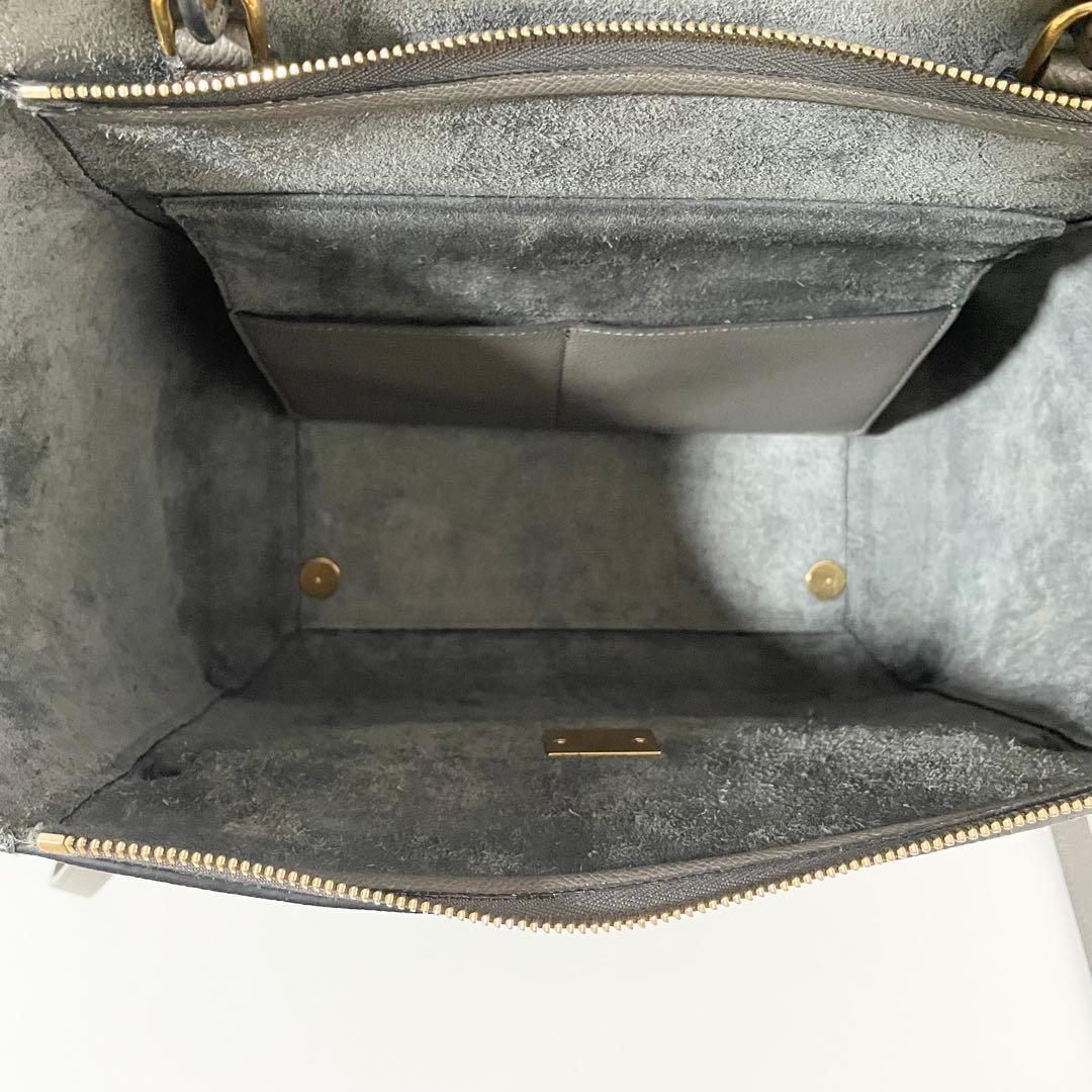 【美品】CELINE セリーヌ 2way ベルトバッグ ハンドバッグ グレー