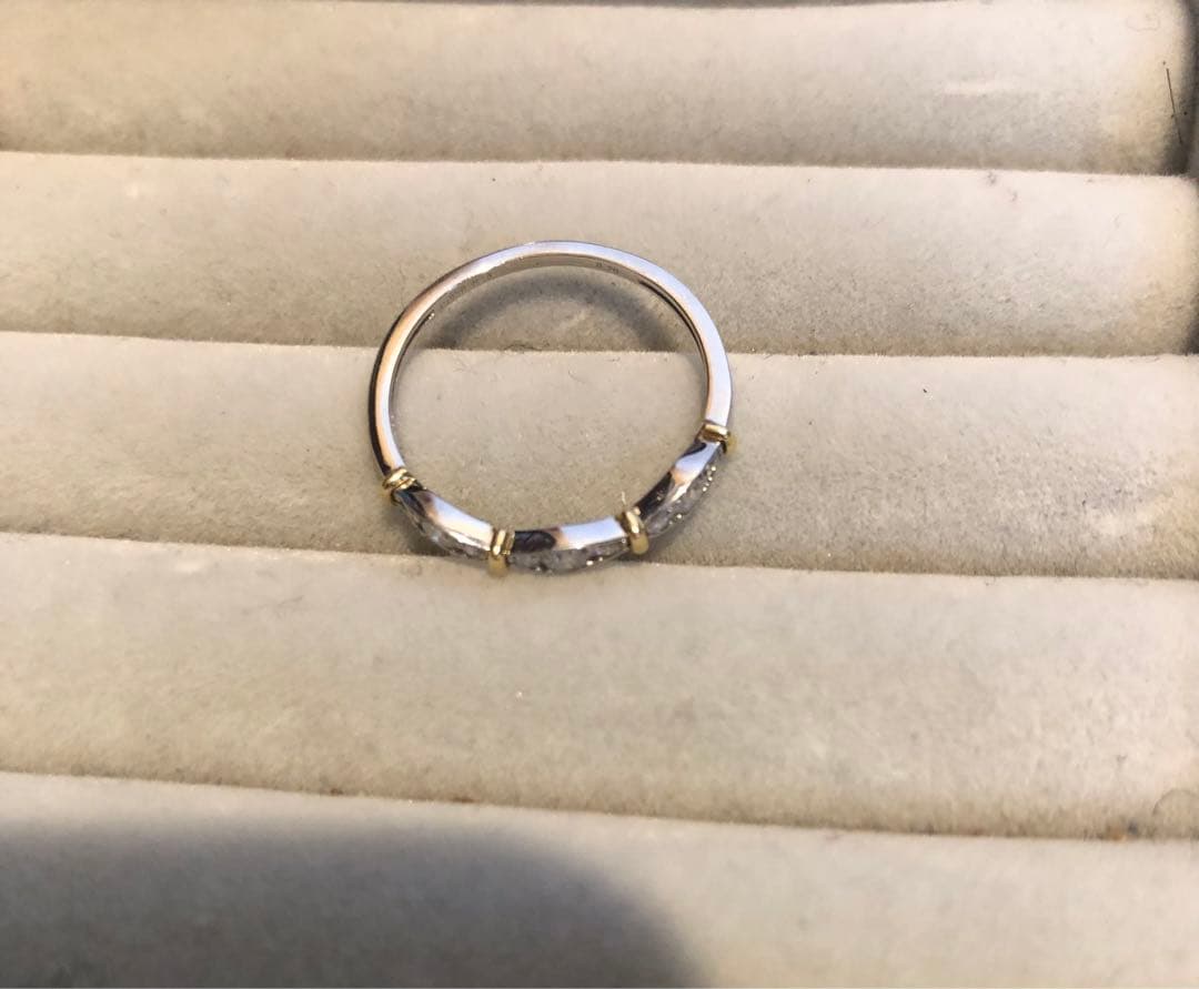 k18イエローゴールド、プラチナ950のデザインリング