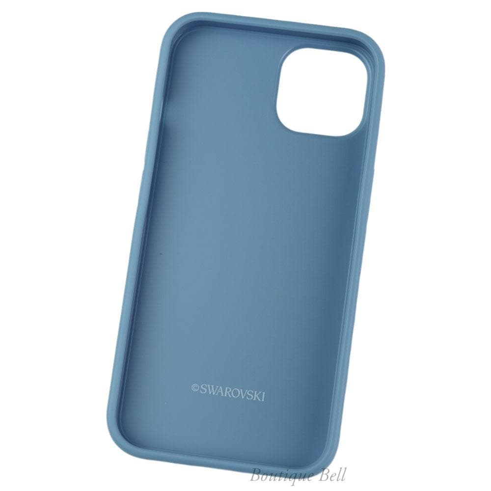 スワロフスキー】クリスタル iPhone13ケース ライトブルー