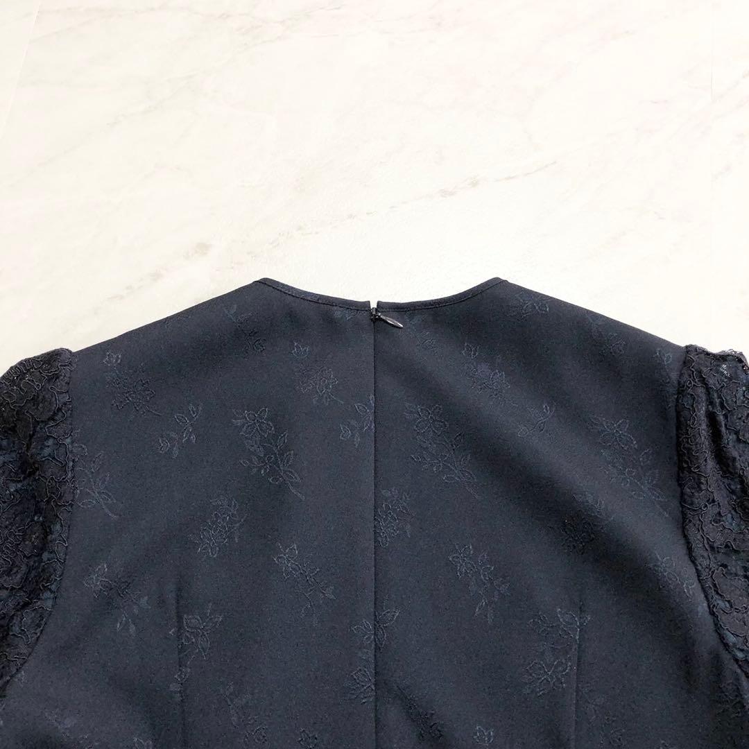 未使用級❤️form forma マザーズドレス　レース　ジャガード　ネイビー