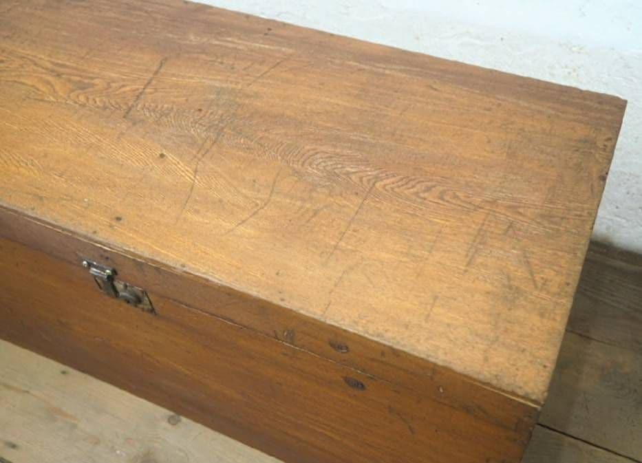 1051 アンティーク 木製トランク 木箱 収納ケース センターテーブル レトロ