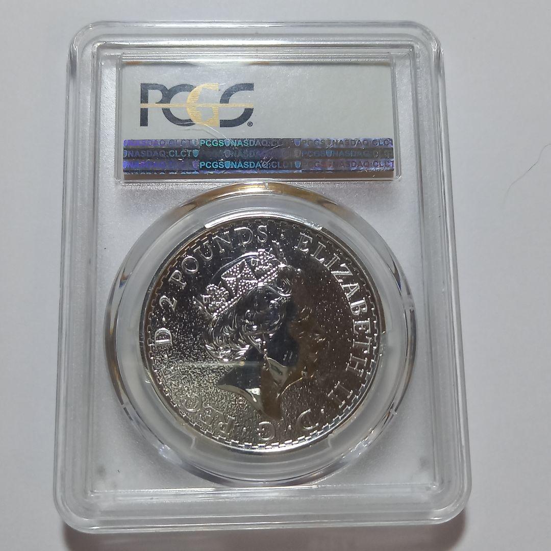 銀貨 2016年 ブリタニア 2ポンドコイン PCGS MS69 最高位 銀貨 2016年