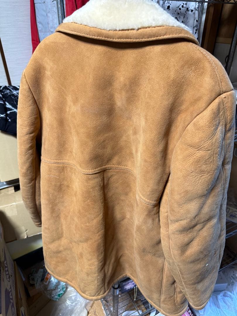 アメリカ製 ムートンジャケット ムートンコート レザー 茶