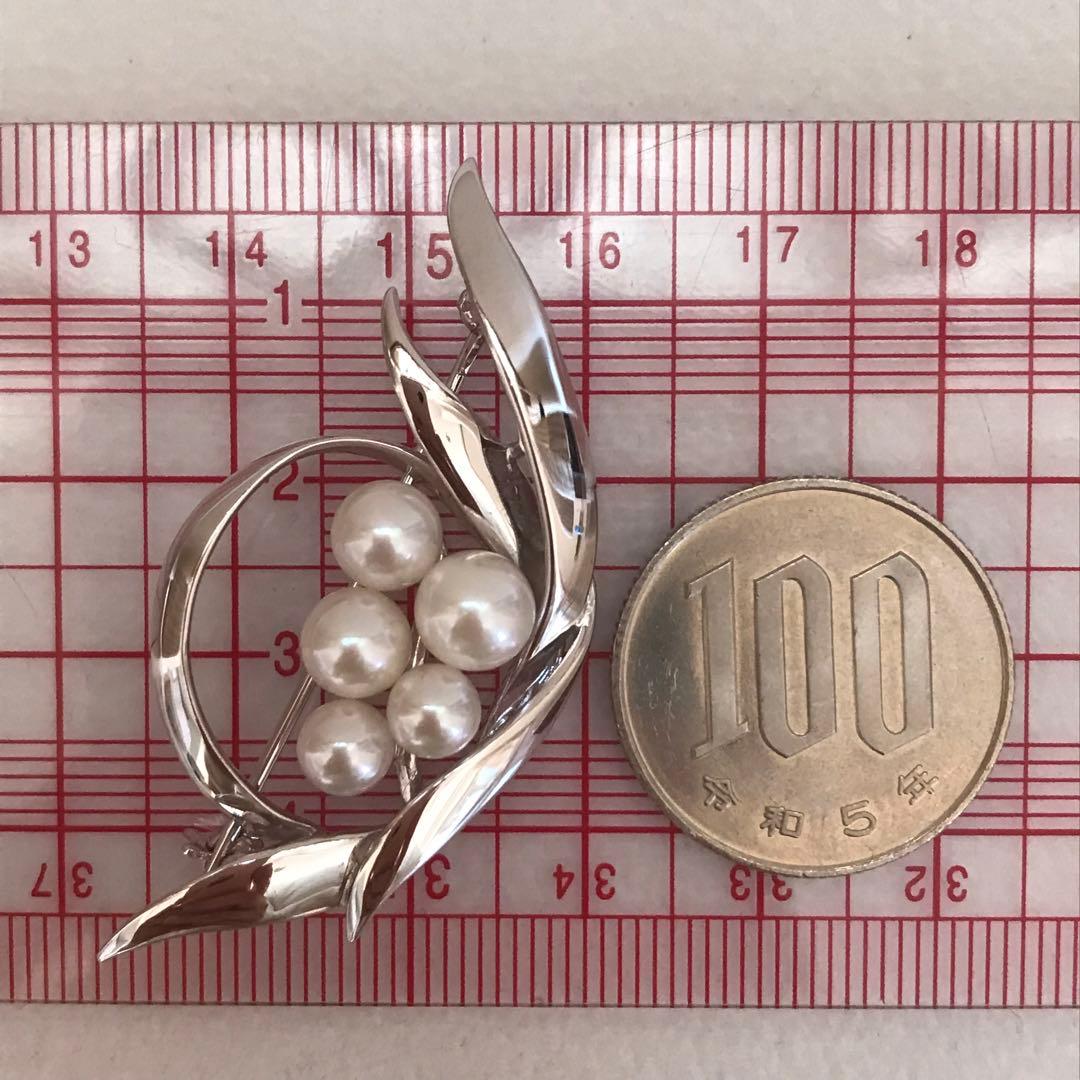 極美品♡】ミキモト ブローチ あこや5珠 現行品