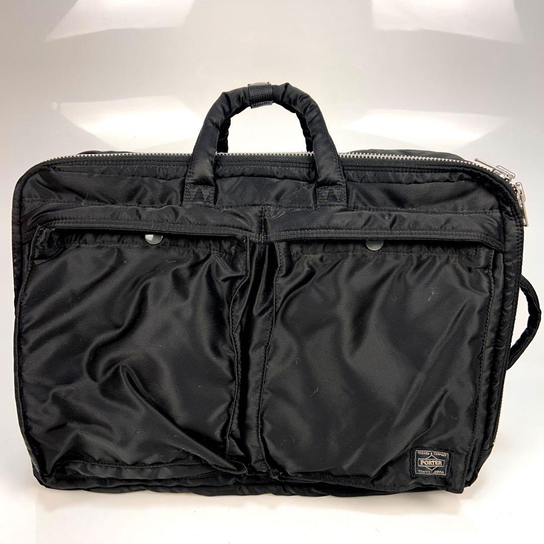 ポーター　タンカー　ビジネスバッグ　黒　2層式　バッグパック　ストラップ　A4