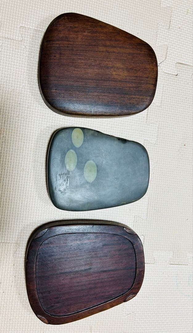 [貴重珍品] 中国　古美術　文房具　清時代　端溪 硯書　紫檀共箱