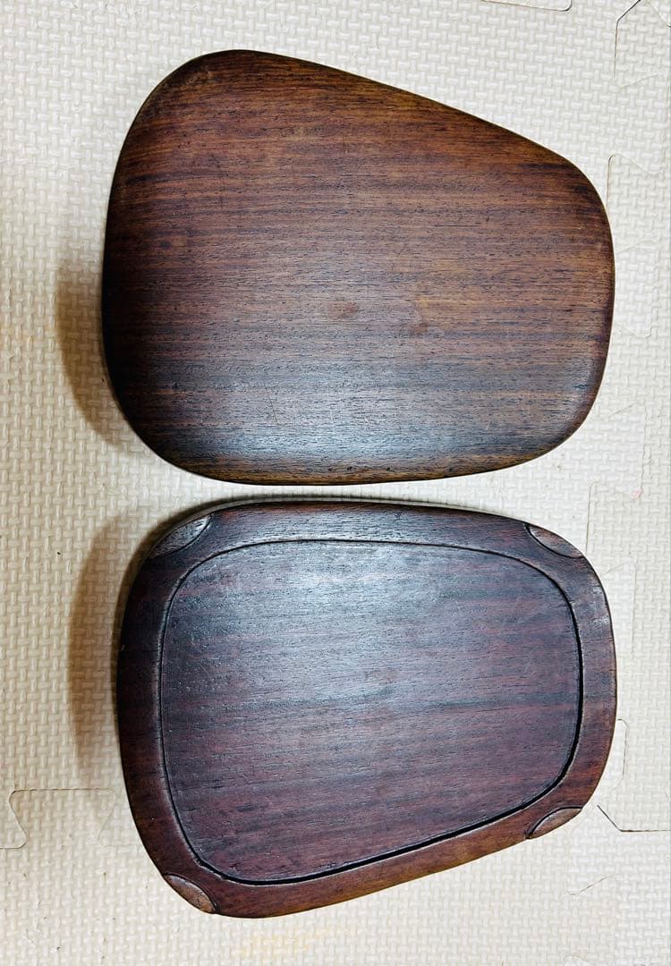 [貴重珍品] 中国　古美術　文房具　清時代　端溪 硯書　紫檀共箱