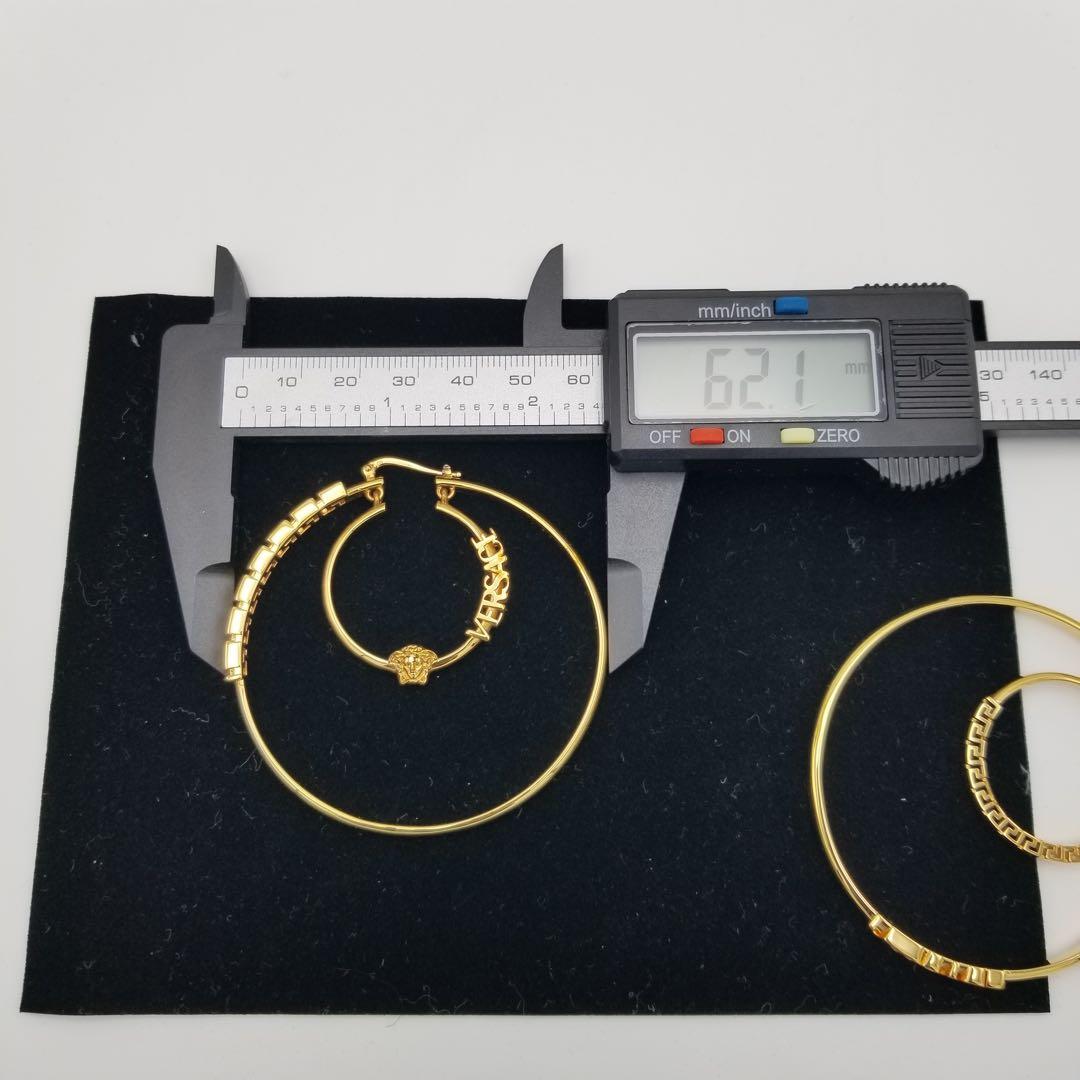 VERSACE ヴェルサーチ メデューサ グレカ フープピアス ゴールド
