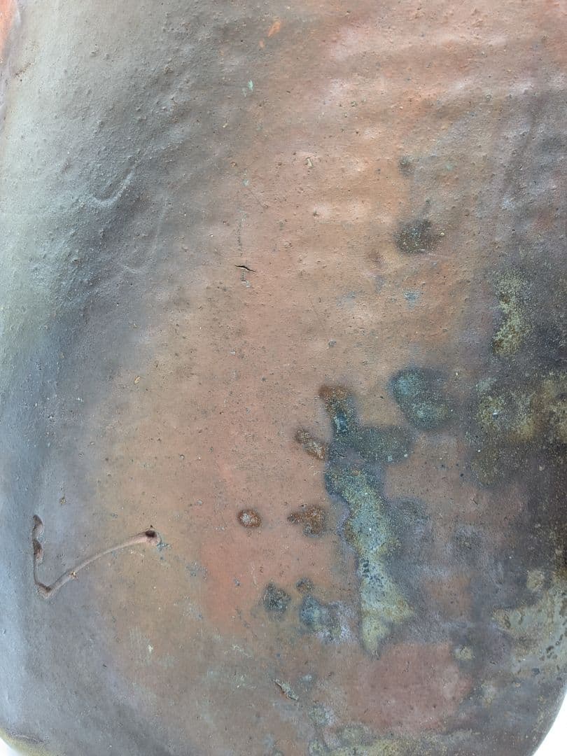 武用真 備前焼 木目四方皿 叩き皿 四方平鉢 食器 大皿 隅切角