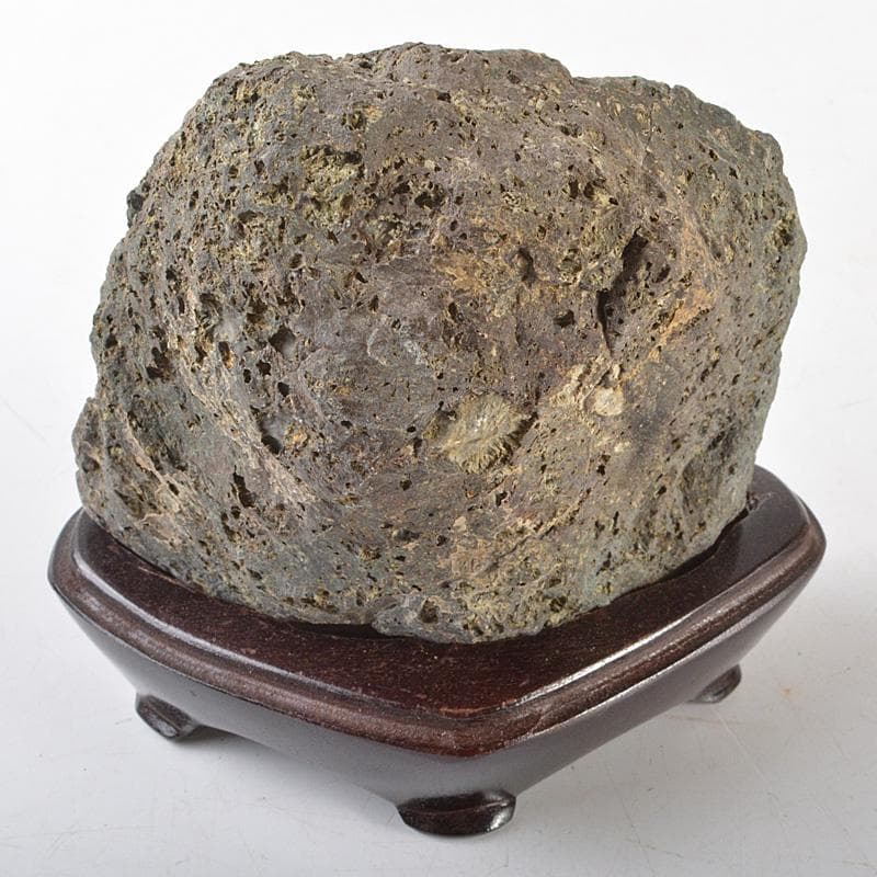 天然石 鑑賞石 菊花石 置物 重さ約392g 唐木台付 V R6492 - メルカリ