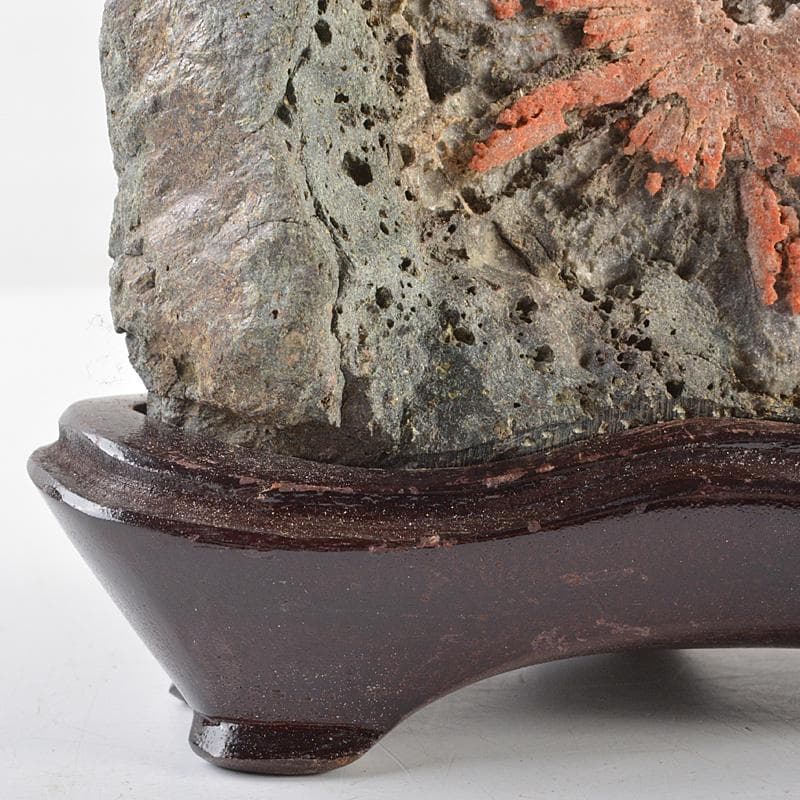 天然石 鑑賞石 菊花石 置物 重さ約392g 唐木台付 V R6492 - メルカリ