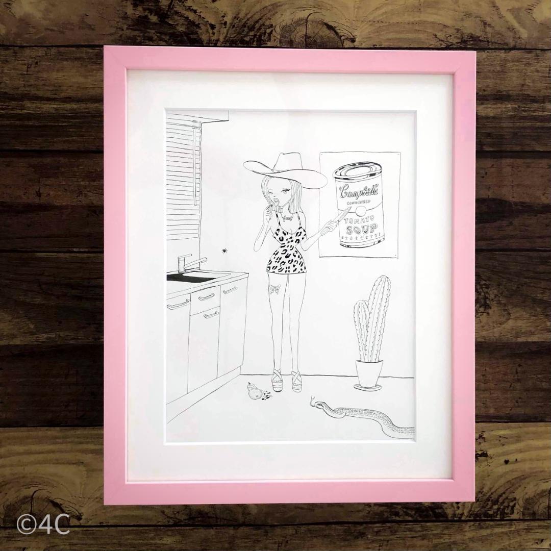 個展出品作品☆foxy illustrations【原画／ペン画】直筆サインあり