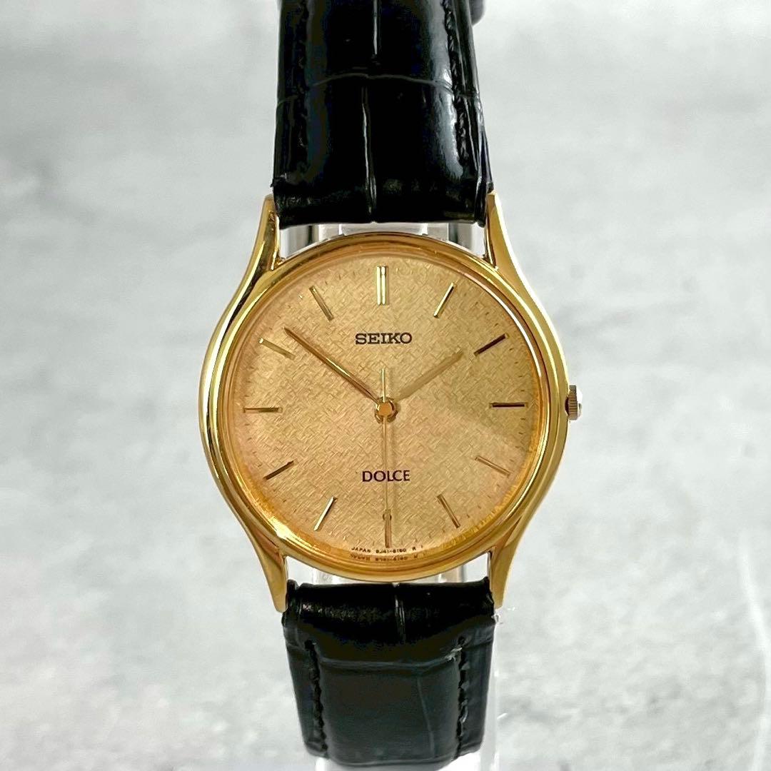 SEIKO ドルチェ ゴールド ブラック 腕時計 セイコー メンズ 稼働