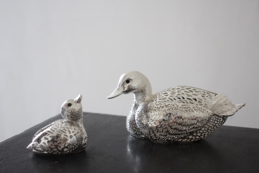 フランス クリストフル クリストフルシルバー 鴨の親子 カモ duck