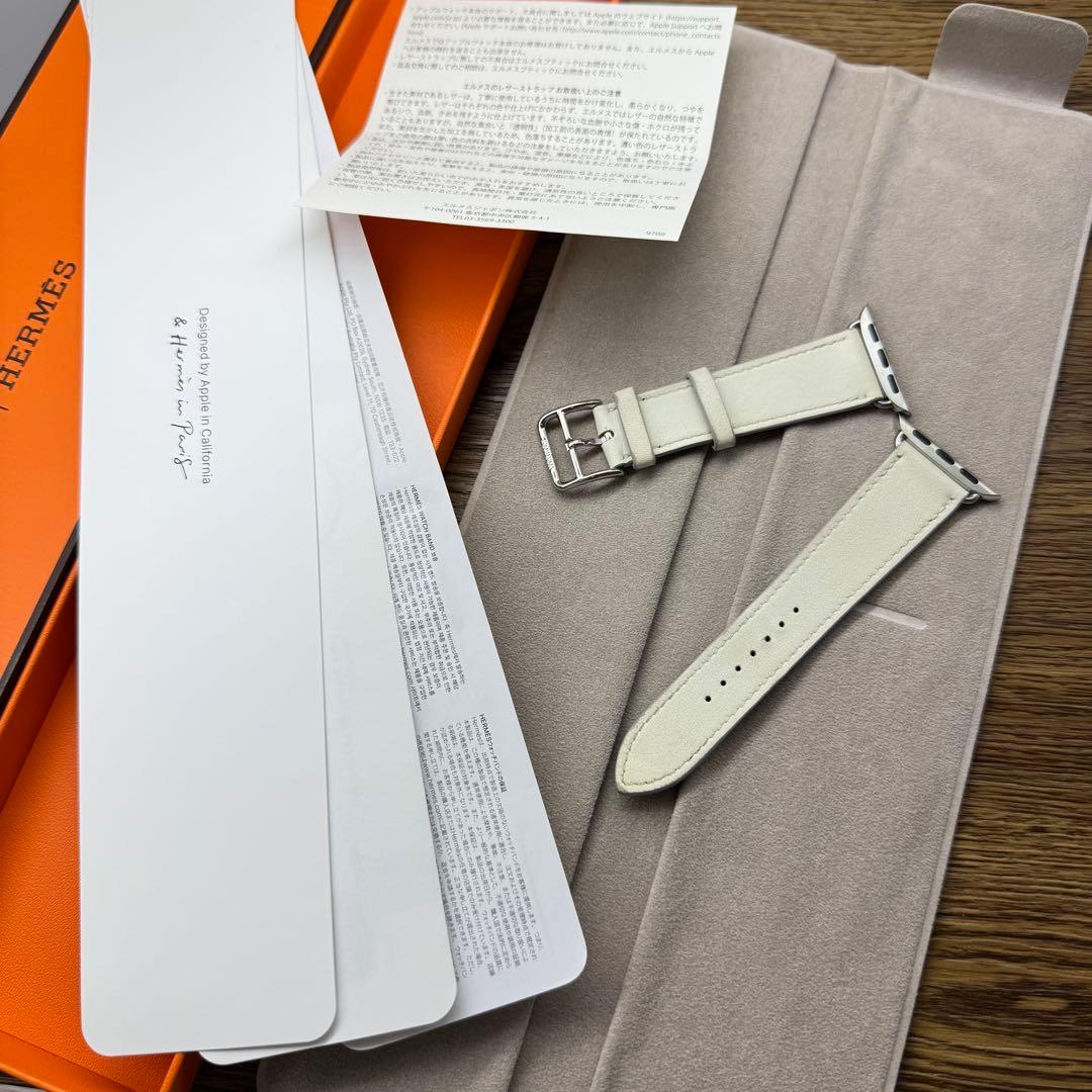 2531 Apple Watch エルメス ホワイト 白 レザーバンド 41㎜