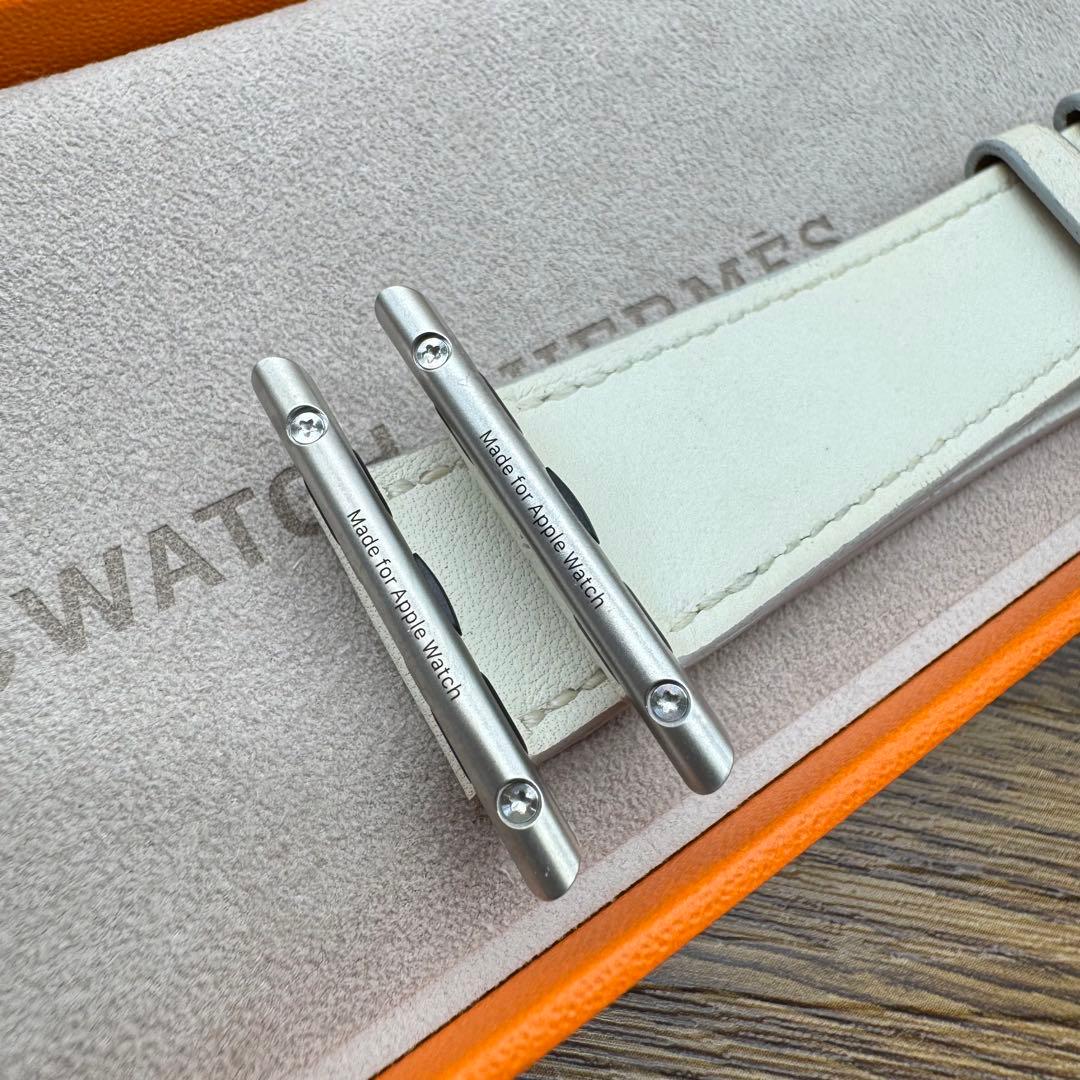 2531 Apple Watch エルメス ホワイト 白 レザーバンド 41㎜