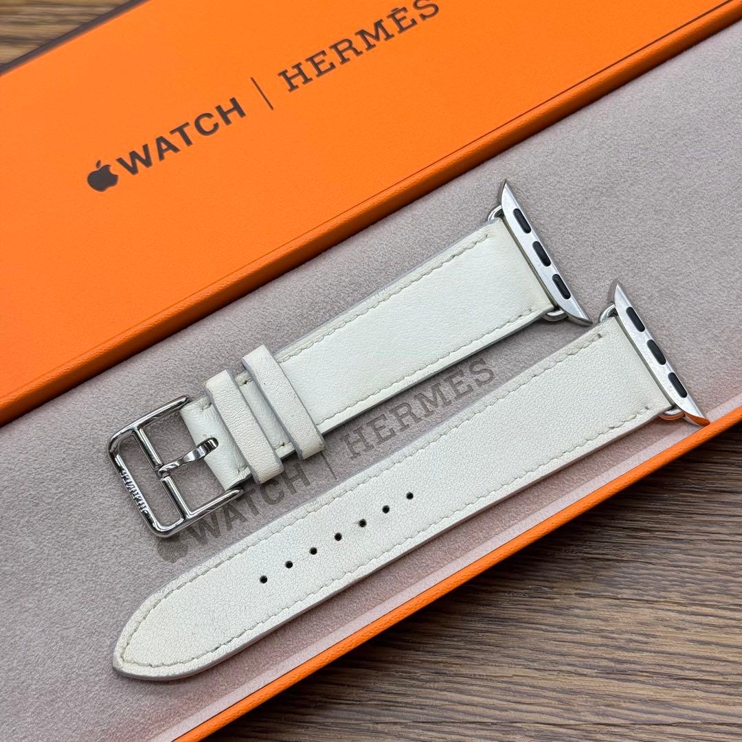 2531 Apple Watch エルメス ホワイト 白 レザーバンド 41㎜