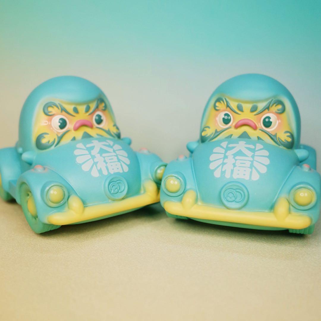 リターンカー・達磨 ダルマ プルバック 福 開運 ソフビ フィギュア