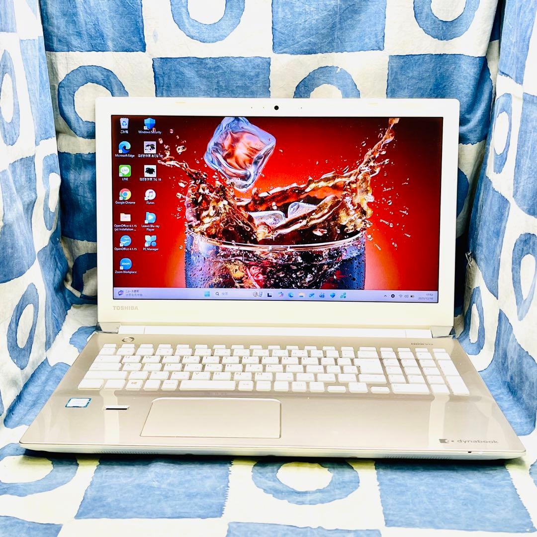 爆速SSD480G☆i5☆綺麗ゴールド♪ブルーレイ&カメラ！第7世代！Win11