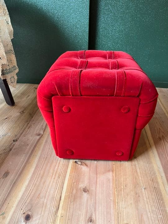 赤 椅子 スツール インテリア アンティーク ビンテージ 昭和レトロ 当時物