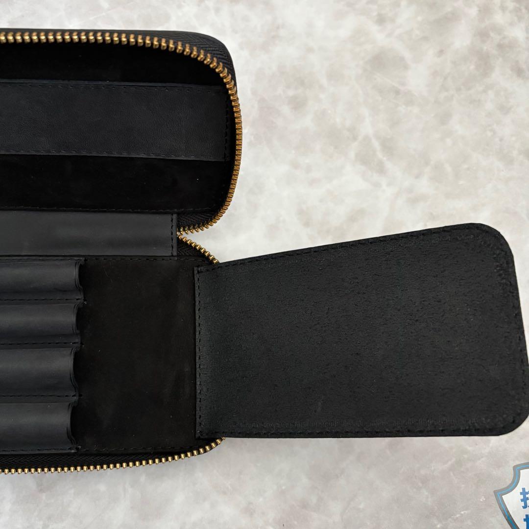 バハギア ペンケース ラウンドジップ型 クレイジーホース オリジナル ブラック