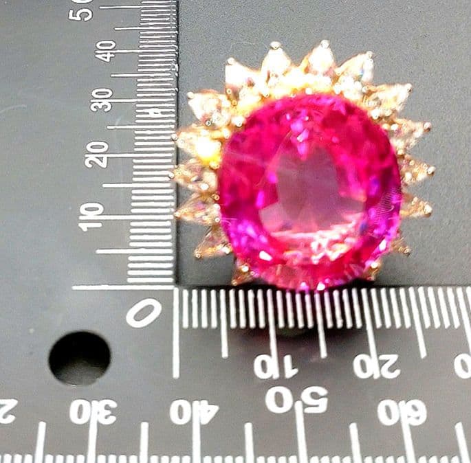 りりここ 天然ビビットピンクルべライトトルマリン 36.80CT 指輪