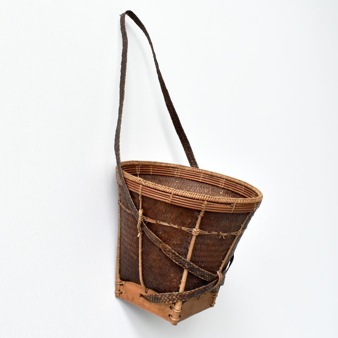 山岳少数民族 ラタン竹編籠 バスケット 竹かご 椀籠 バスケット古民芸 民藝