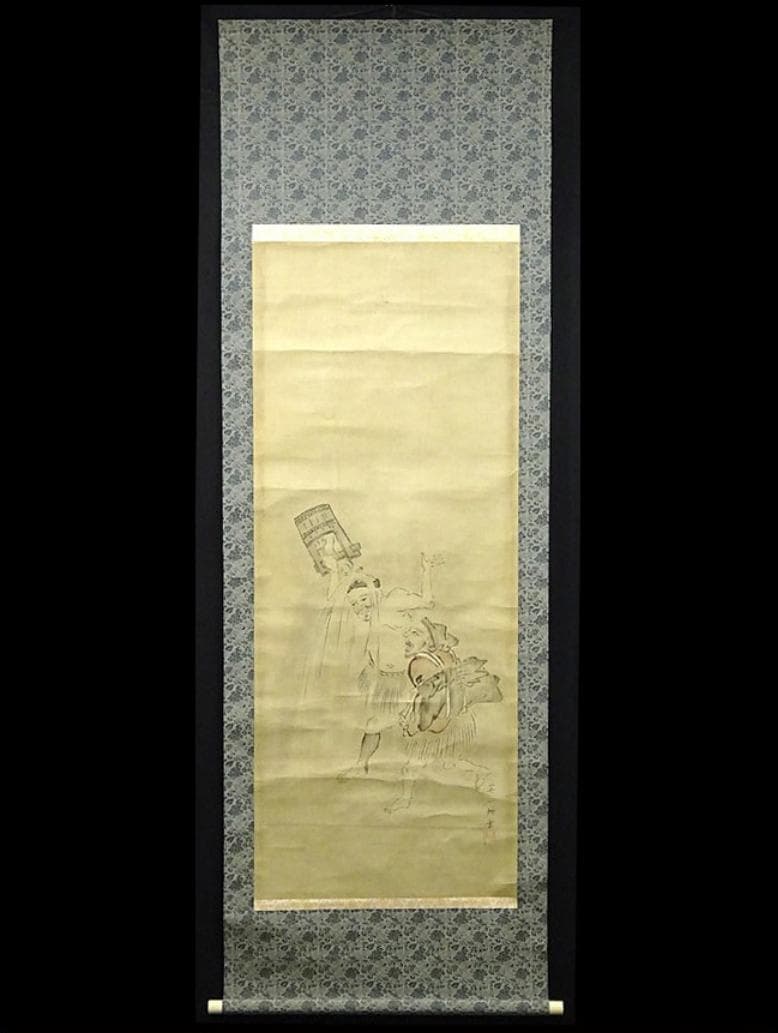 掛軸 英一蝶『人物図』紙本 肉筆 合せ箱付 掛け軸 w03053 - メルカリ