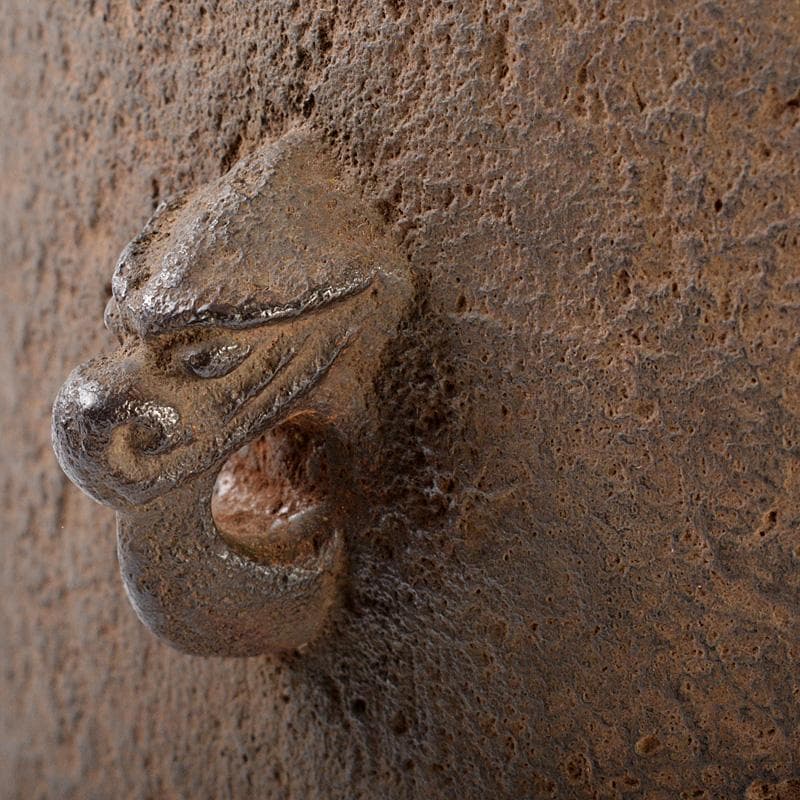 茶道具　釜師　伊藤鐐一造　肩衝筒釜　鉄釜　共箱　V　6567C