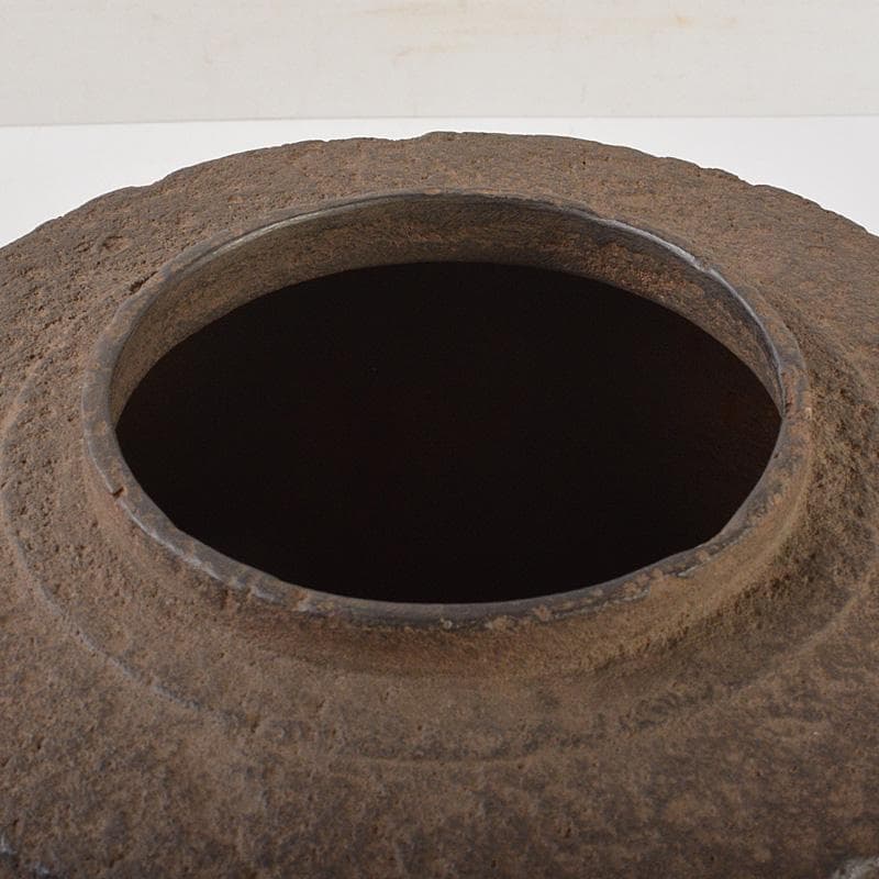 茶道具　釜師　伊藤鐐一造　肩衝筒釜　鉄釜　共箱　V　6567C