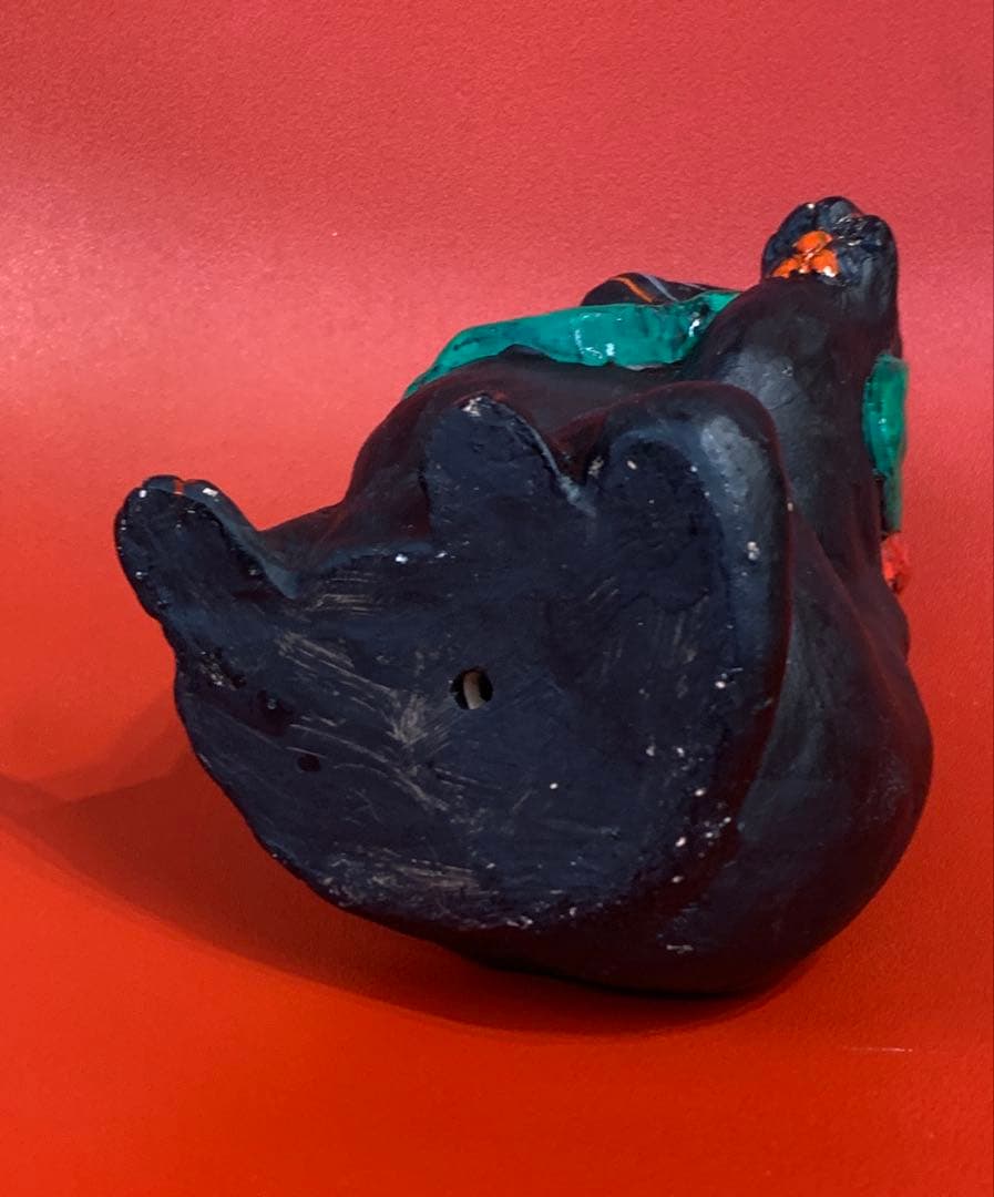 長浜人形 招き猫 黒 高さ15cm