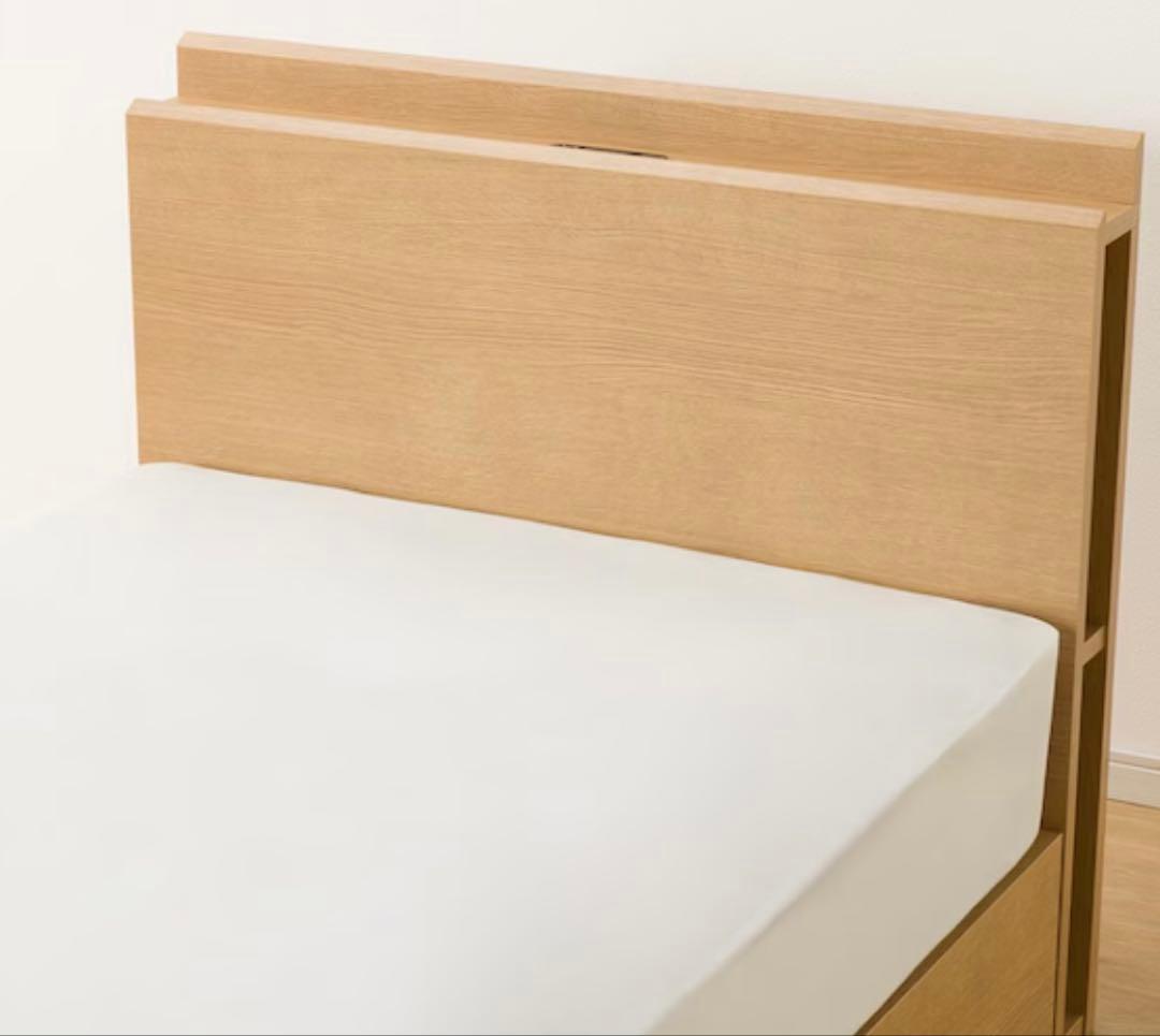 シングル 棚・サイド収納付きベッドフレーム