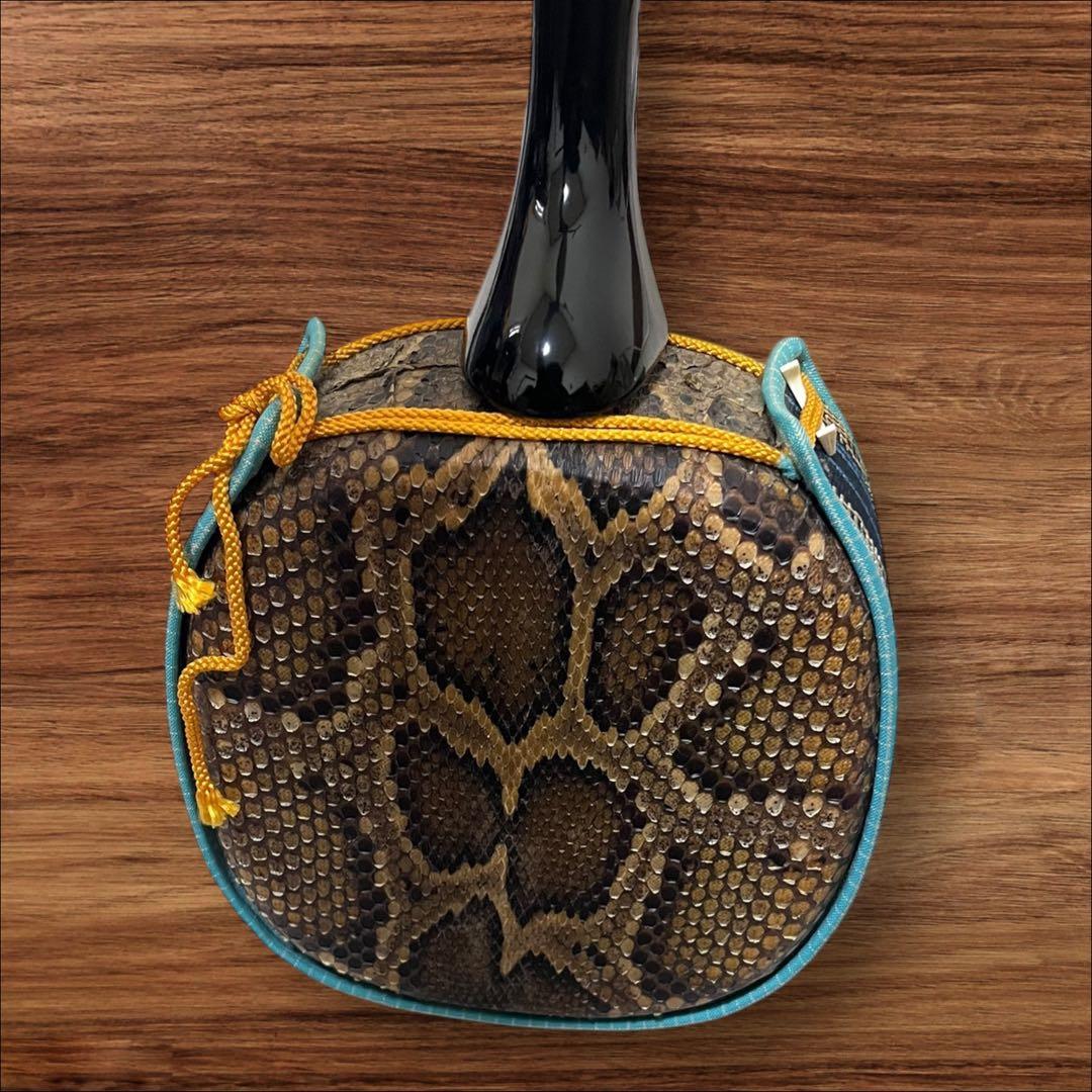 ネッシー様専用】沖縄三線 蛇本革布生地ソフトカバー＆弦3本