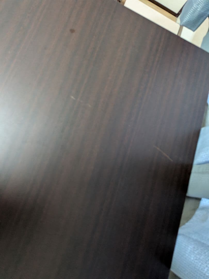 ダークブラウン パソコンデスク 引き出し付き