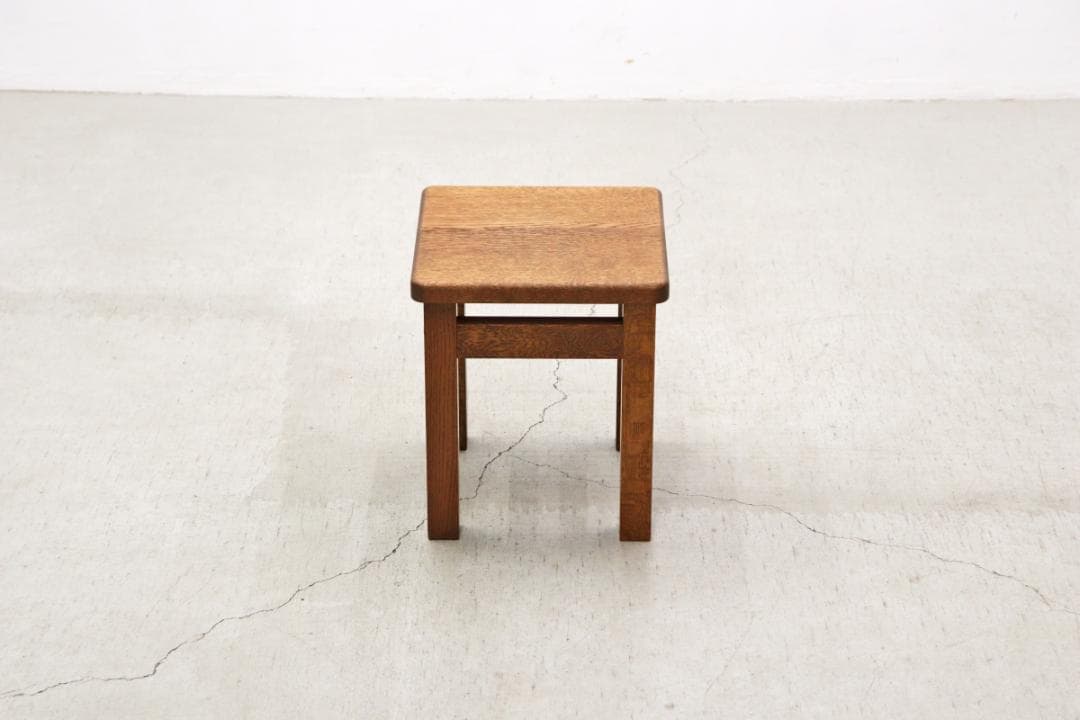 オーク無垢材 スツール チェア 椅子 花台 展示台 ヴィンテージ