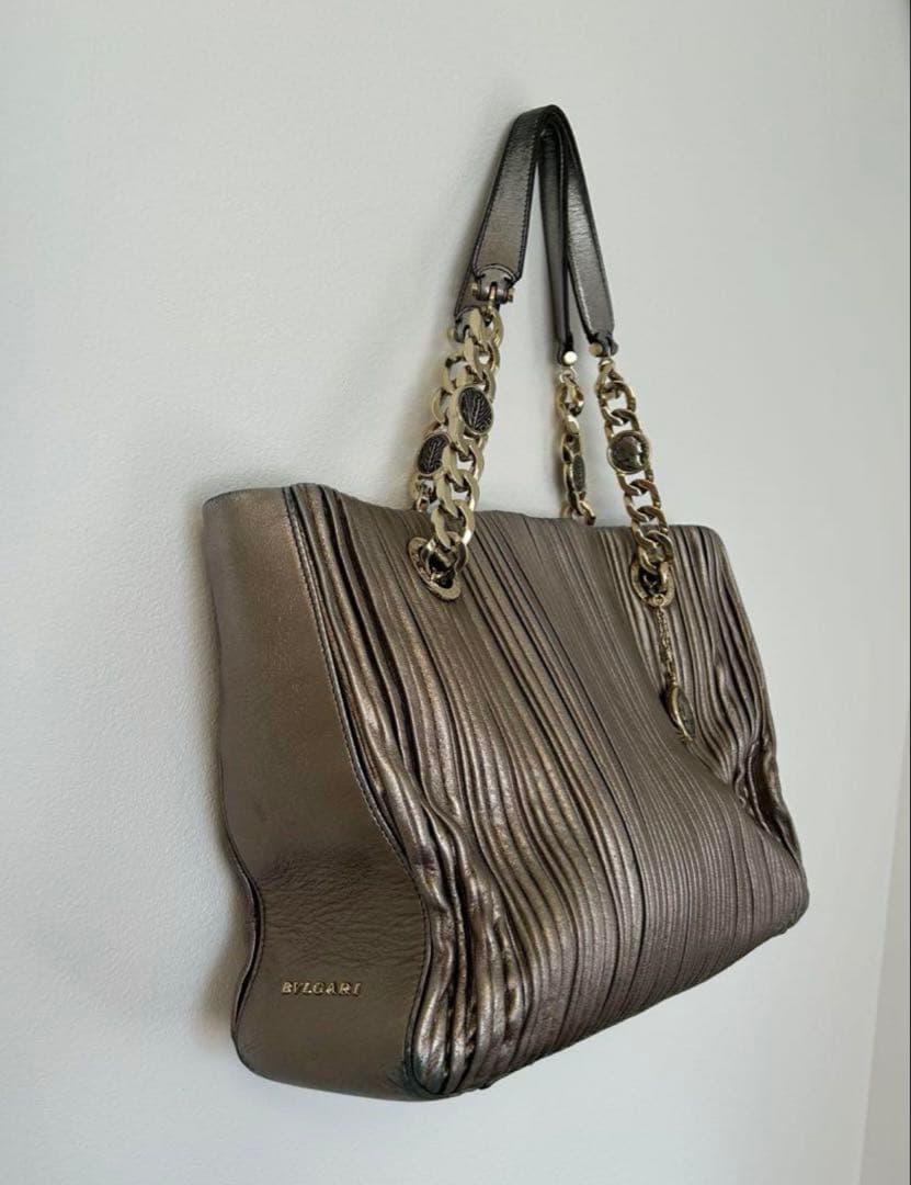 BVLGARI ブルガリ モネーテ　ハンドバッグ　チェーントート　ナッパプリセ